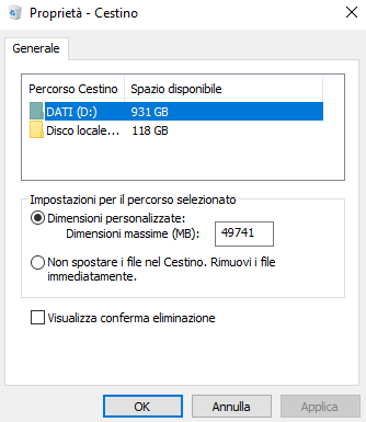 Come far apparire il Cestino di Windows 10 e come gestirlo