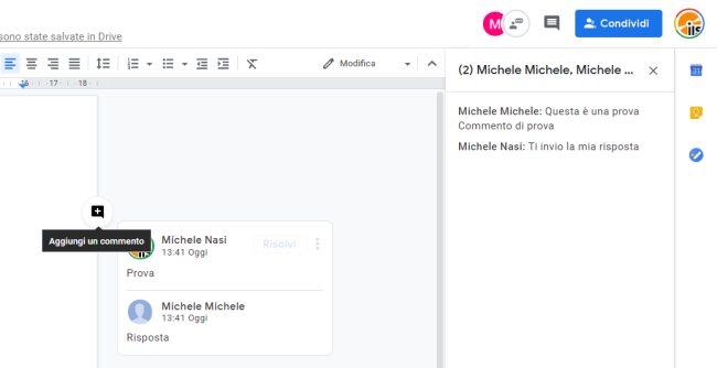 Chattare con altre persone usando Google Docs è possibile
