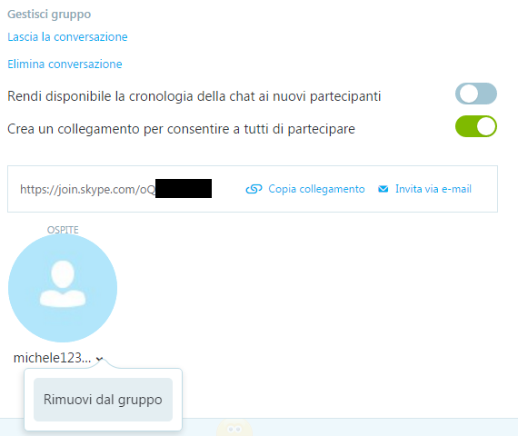 Chat di gruppo anche con chi non è utente Skype