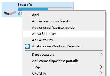 Chiavetta USB protetta con BitLocker To Go: come funziona