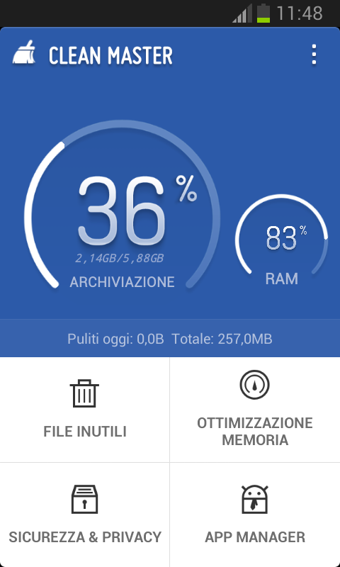 Pulire Android e scoprire le applicazioni pericolose con Clean Master