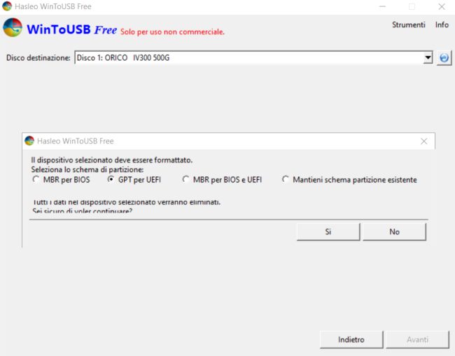 Copiare Windows su USB e clonare l'installazione