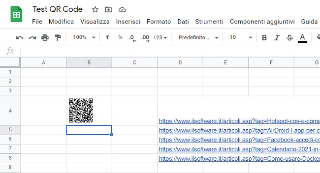 Codice QR, come generarli con Google Fogli
