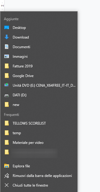 Windows 10: aggiungere collegamenti a unità e cartelle nella barra delle applicazioni