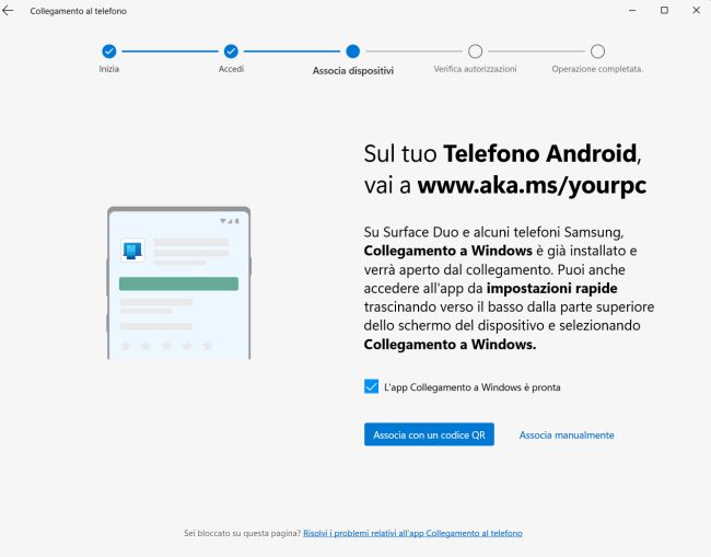 Windows 11: Collegamento al telefono Android