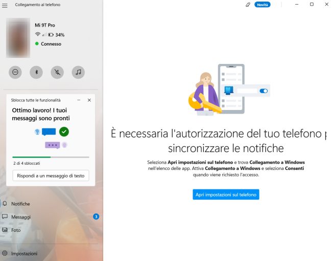 Windows 11: Collegamento al telefono Android