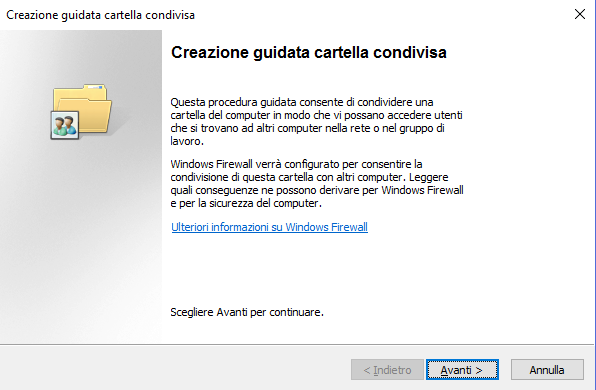 Condividere file e cartelle in Windows 10