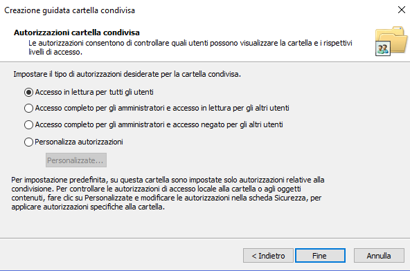 Condividere file e cartelle in Windows 10