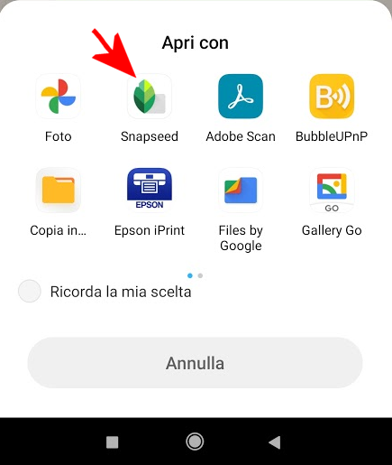 Come modificare una foto con Snapseed