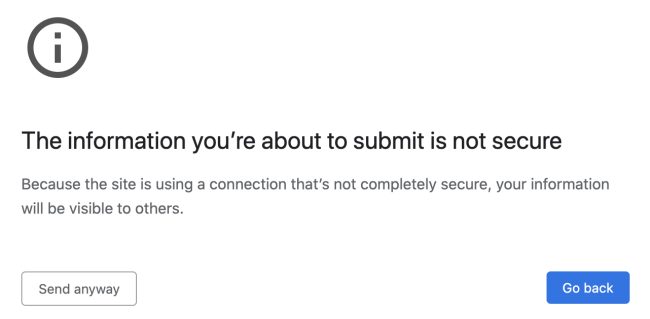 Chrome avviserà gli utenti quando inseriscono dati in un form non sicuro