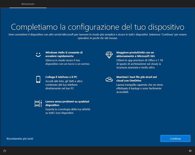 Completiamo la configurazione del tuo dispositivo spunta a ogni aggiornamento di Windows 10