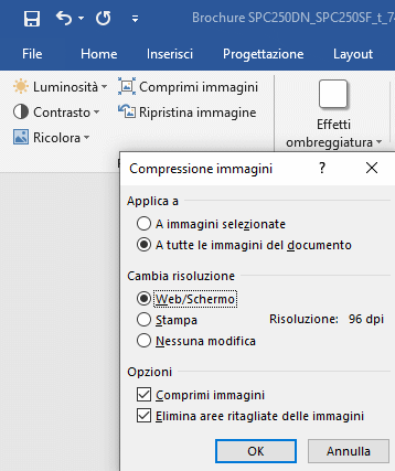 Documento Word troppo pesante: ridurre dimensione immagini