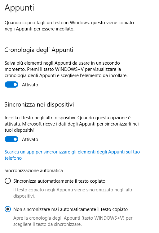 Condividere appunti tra sistemi Windows 10 e Windows 11