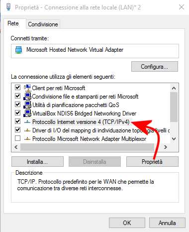 Condividere connessione e file con Windows 10
