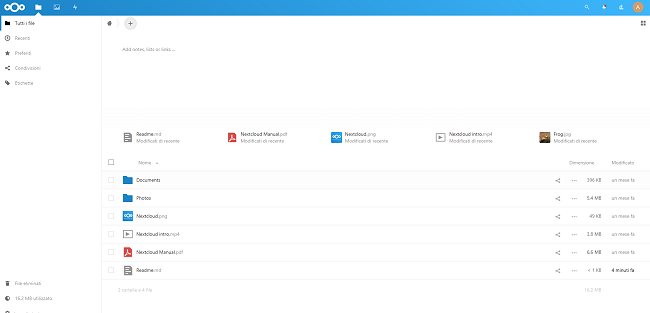 Condividere documenti e creare uno storage personale con Nextcloud