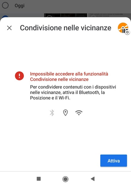 Condivisione nelle vicinanze, per trasferire dati tra dispositivi Android
