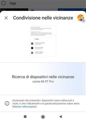Condivisione nelle vicinanze, per trasferire dati tra dispositivi Android