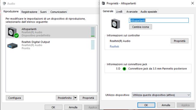 Come riattivare audio sul PC Windows