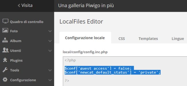 Archiviare foto senza cloud con Linux e Piwigo