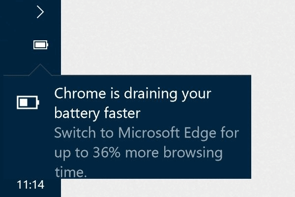 Windows 10 consiglia Edge per migliorare i consumi