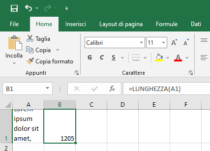 Conta caratteri e parole con un clic