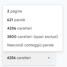 Conta caratteri e parole con un clic