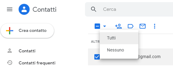 Eliminare contatti Gmail dalla rubrica Android