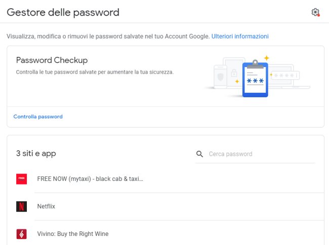 Controllare la sicurezza delle password salvate con Google