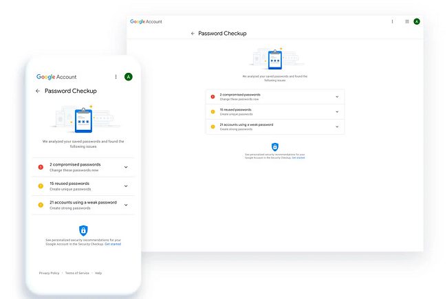 Controllare la sicurezza delle password salvate con Google