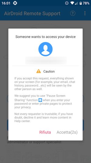 Controllo remoto Android con AirMirror e AirDroid Remote Support