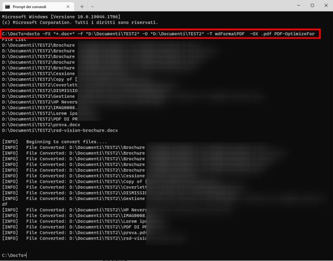 Come convertire DOCX e ODT in PDF: file multipli in batch