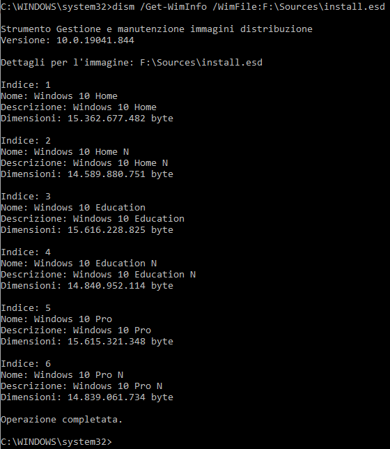 Convertire immagini ESD in WIM con Windows 10