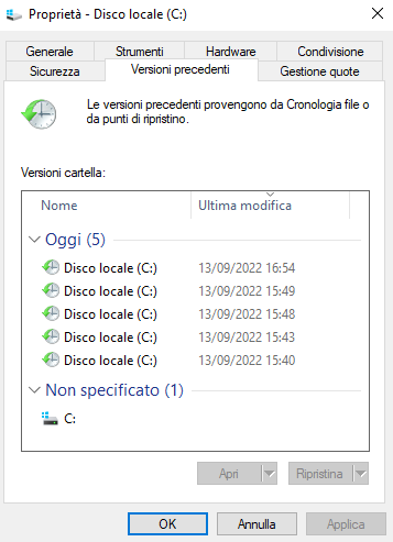 Windows 10 e 11: creare punti di ripristino e copie shadow dal menu contestuale