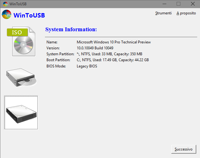 Copiare Windows su USB insieme con tutti i dati