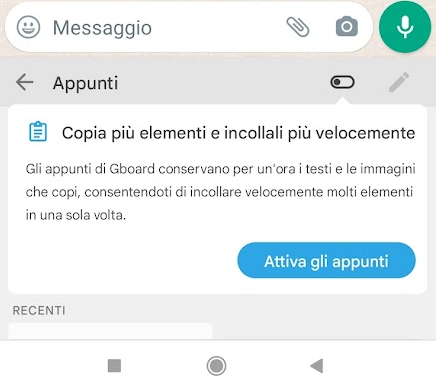Copiato negli appunti in Android: dove Gboard memorizza i dati della clipboard