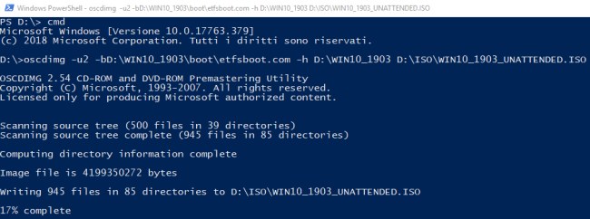 Creare ISO Windows 10 per l'installazione automatica del sistema operativo
