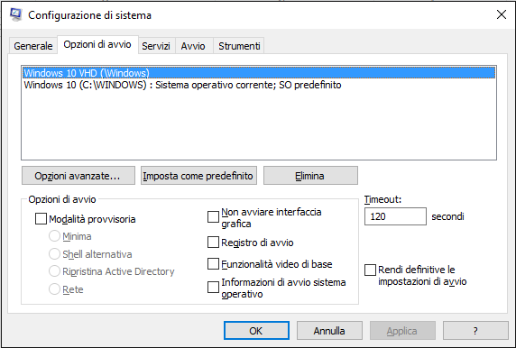 Creare hard disk virtuale in formato VHD