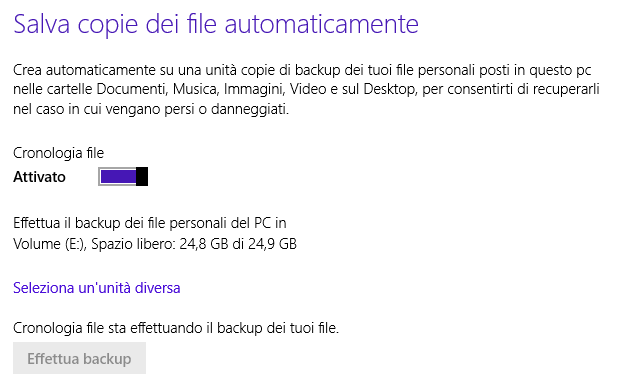 Recuperare file in Windows 8.1 e ripristinare le versioni precedenti con Cronologia file
