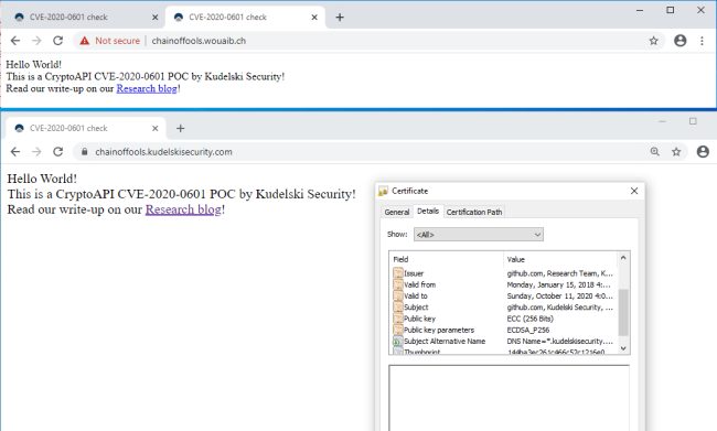 Falla in Windows CryptoAPI: arrivano i primi esempi di codice exploit