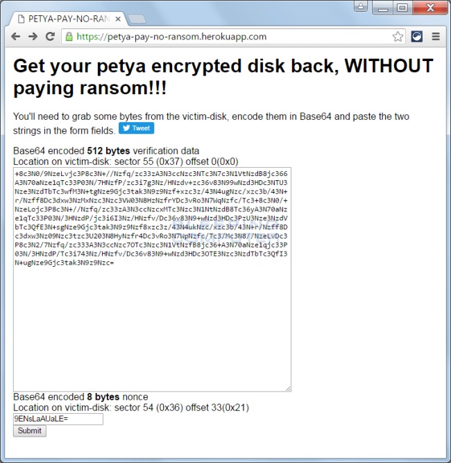Come decodificare il ransomware Petya