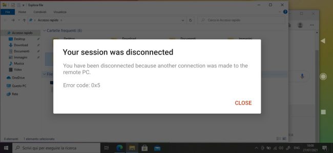 Connessione desktop remoto con Android e iOS