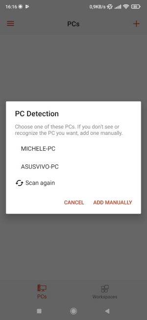 Connessione desktop remoto con Android e iOS