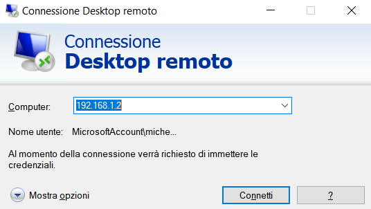Desktop remoto con Windows 10 Pro o successivi e VPN