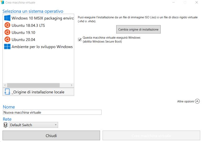 Differenza Windows Subsystem for Linux WSL e Hyper-V