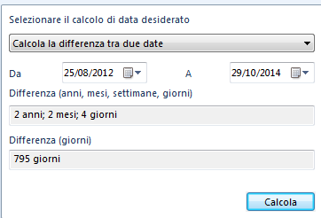 Calcolare differenza tra due date in Windows