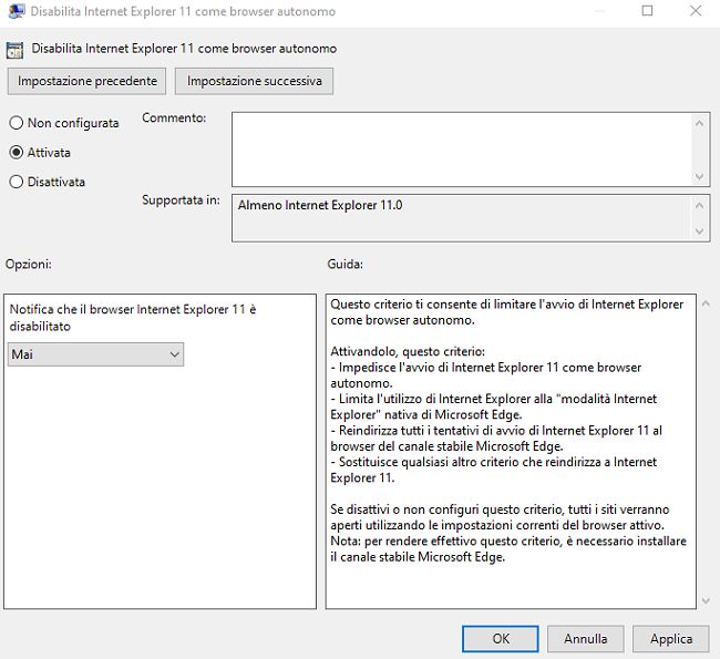 Come bloccare Internet Explorer: Microsoft presenta la nuova policy