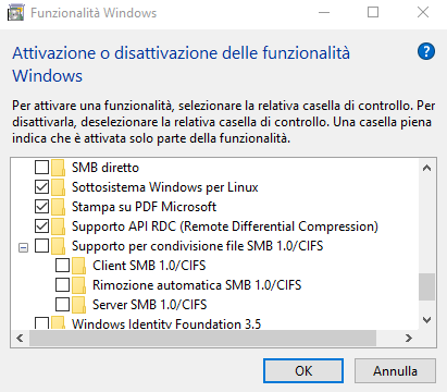 SMB1 disabilitato in Windows: troppo elevati i rischi per la sicurezza