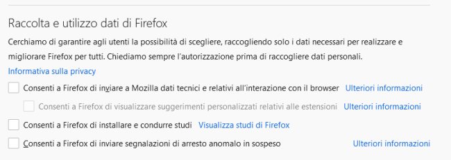 Come disattivare la telemetria in Firefox