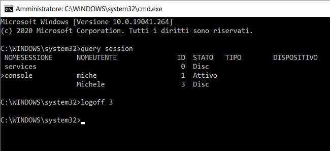 Come disconnettere altri utenti in Windows 10