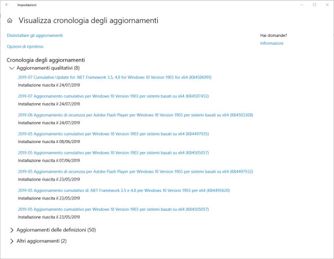 Disinstallare aggiornamenti Windows 10: come procedere in caso di problemi